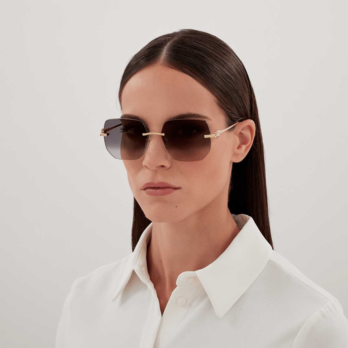Cartier Occhiali da Sole CT0549S 001 Oro/Grigio Donna 4