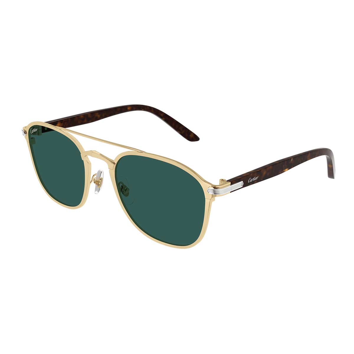 Cartier Occhiali da Sole CT0012S 006 OroMarrone/Verde Unisex