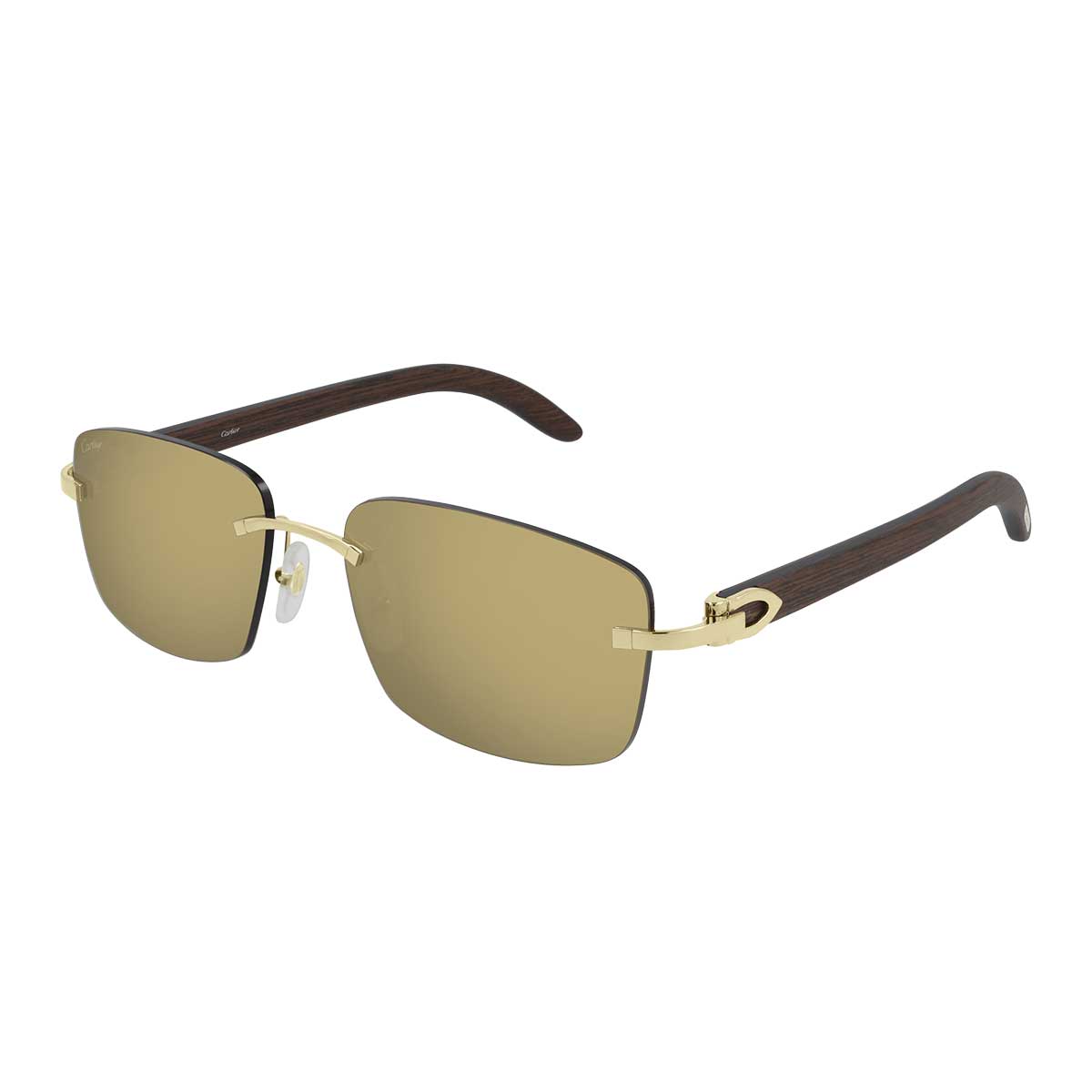 Cartier Occhiali da Sole CT0013RS 001 OroMarrone/Bronzo Uomo