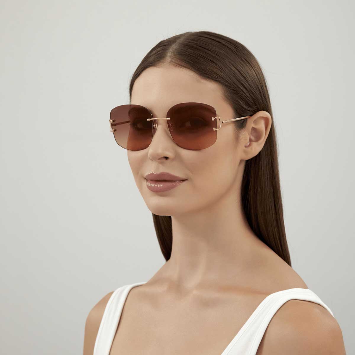 Cartier Occhiali da Sole CT0037RS 002 Oro/Rosso Donna