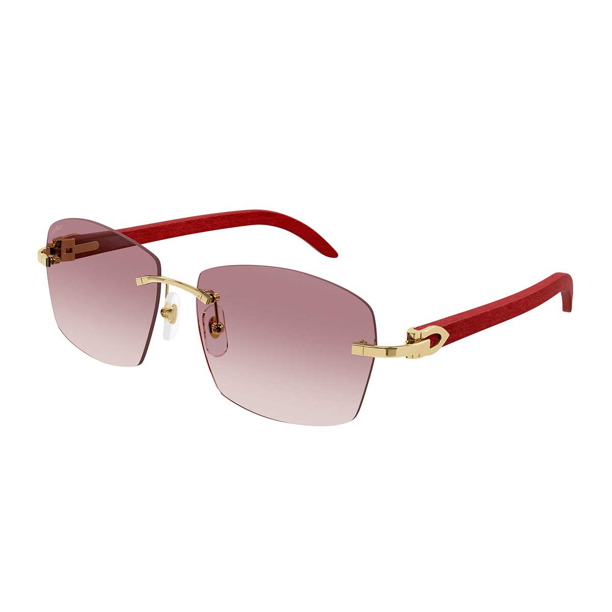 Cartier Occhiali da Sole CT0039RS 001 OroRosso/Rosso Uomo