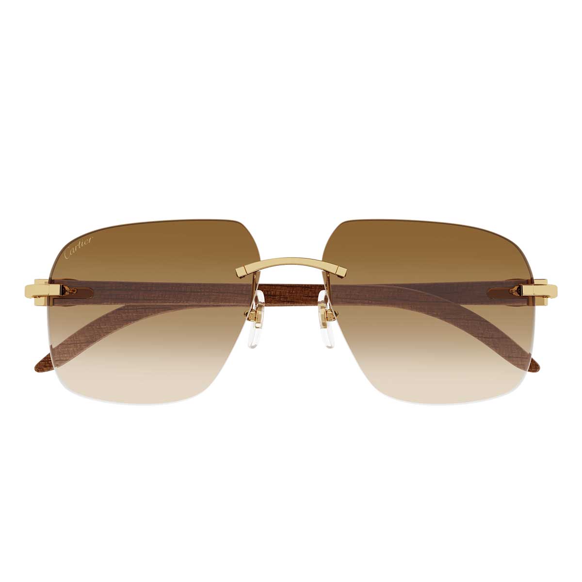 Cartier Occhiali da Sole CT0041RS 001 OroMarrone/Marrone Uomo
