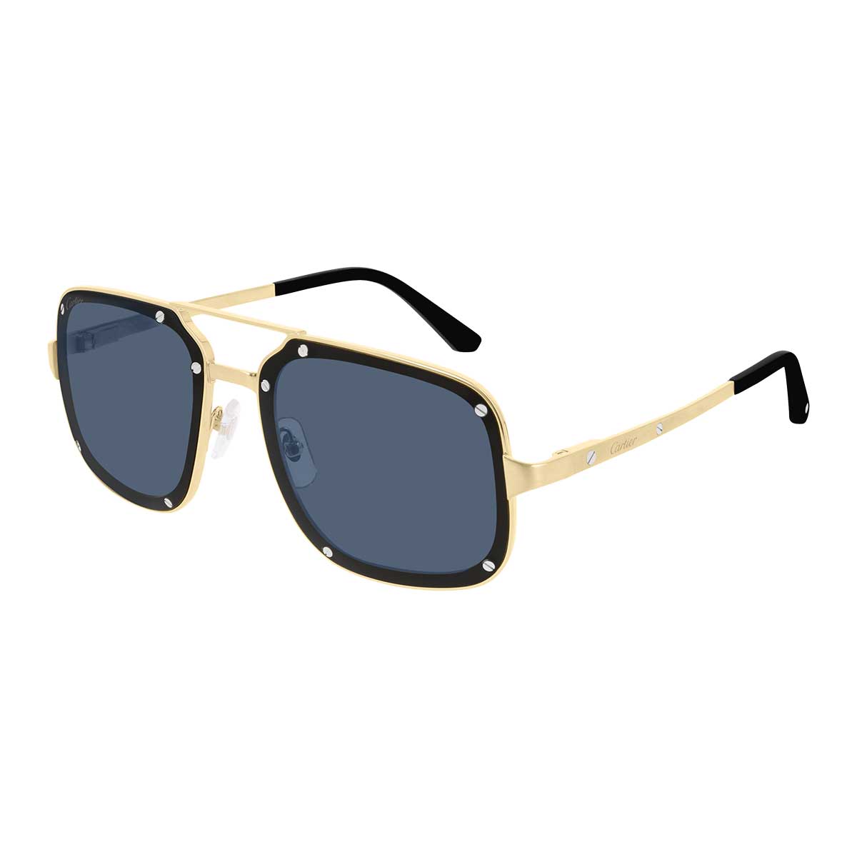 Cartier Occhiali da Sole CT0194S 003 Oro/Azzurro Uomo