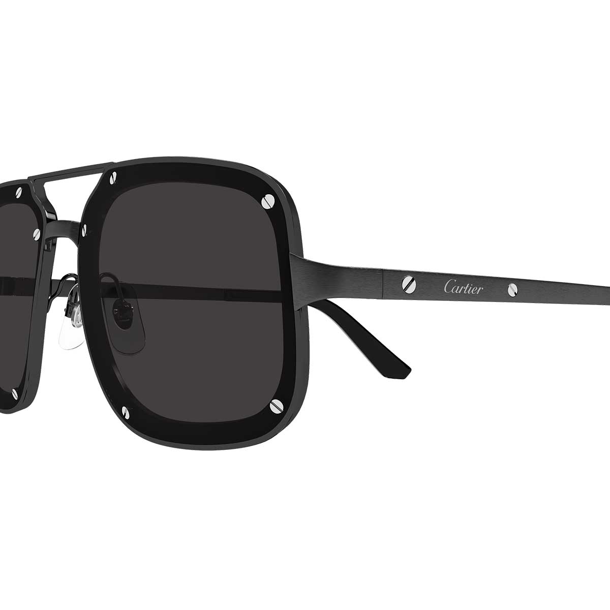 Cartier Occhiali da Sole CT0194S 004 Nero/Grigio Fumo Uomo 3
