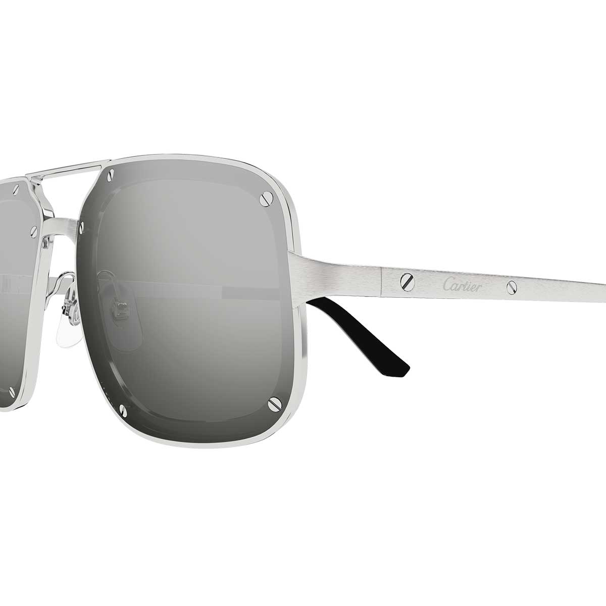 Cartier Occhiali da Sole CT0194S 005 Argento/Argento Uomo 3