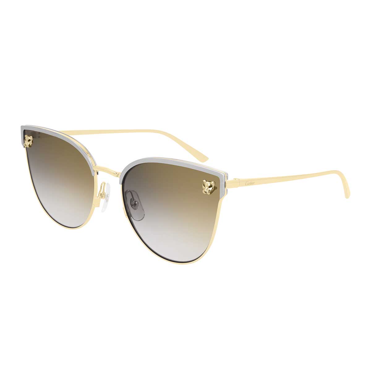 Cartier Occhiali da Sole CT0198S 001 ArgentoOro/Grigio Donna