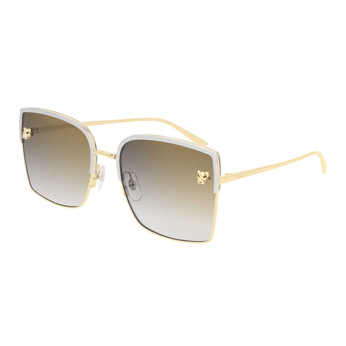 Cartier Occhiali da Sole CT0199S 001 ArgentoOro/Grigio Donna 2