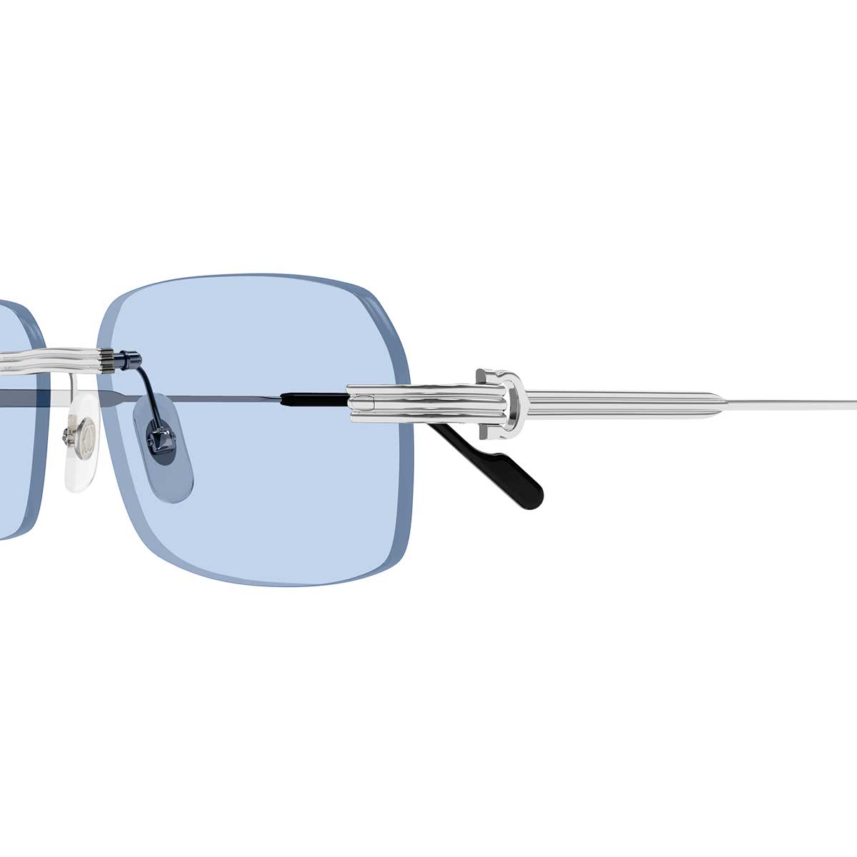 Cartier Occhiali da Sole CT0271S 011 Argento/Azzurro Uomo