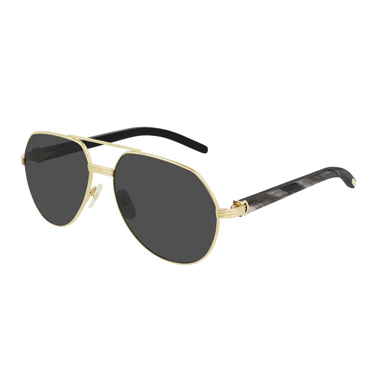 Cartier Occhiali da Sole CT0272S 001 OroNero/Grigio Uomo Polarizzati
