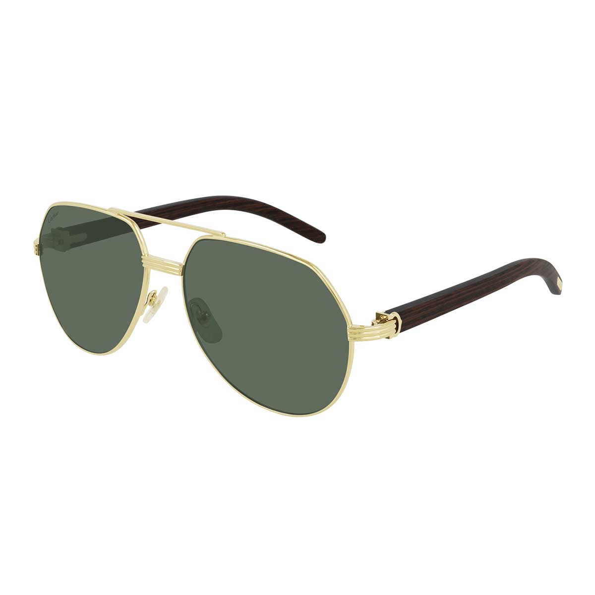 Cartier Occhiali da Sole CT0272S 002 OroMarrone/Verde Uomo Polarizzati 2