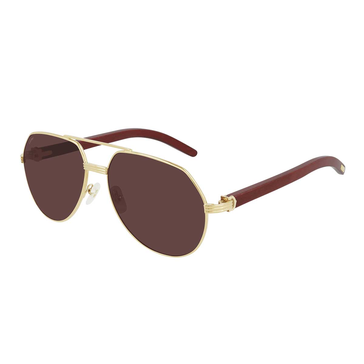 Cartier Occhiali da Sole CT0272S 004 OroBurgundy/Viola Uomo Polarizzati