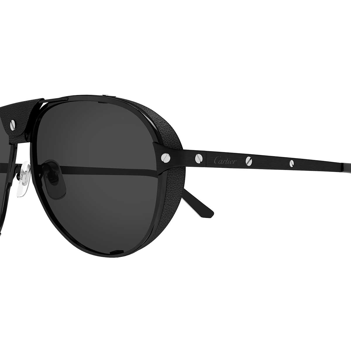 Cartier Occhiali da Sole CT0296S 003 Nero/Grigio Fumo Uomo Polarizzati