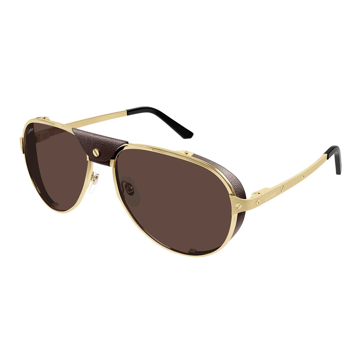 Cartier Occhiali da Sole CT0296S 005 Oro/Marrone Uomo Polarizzati