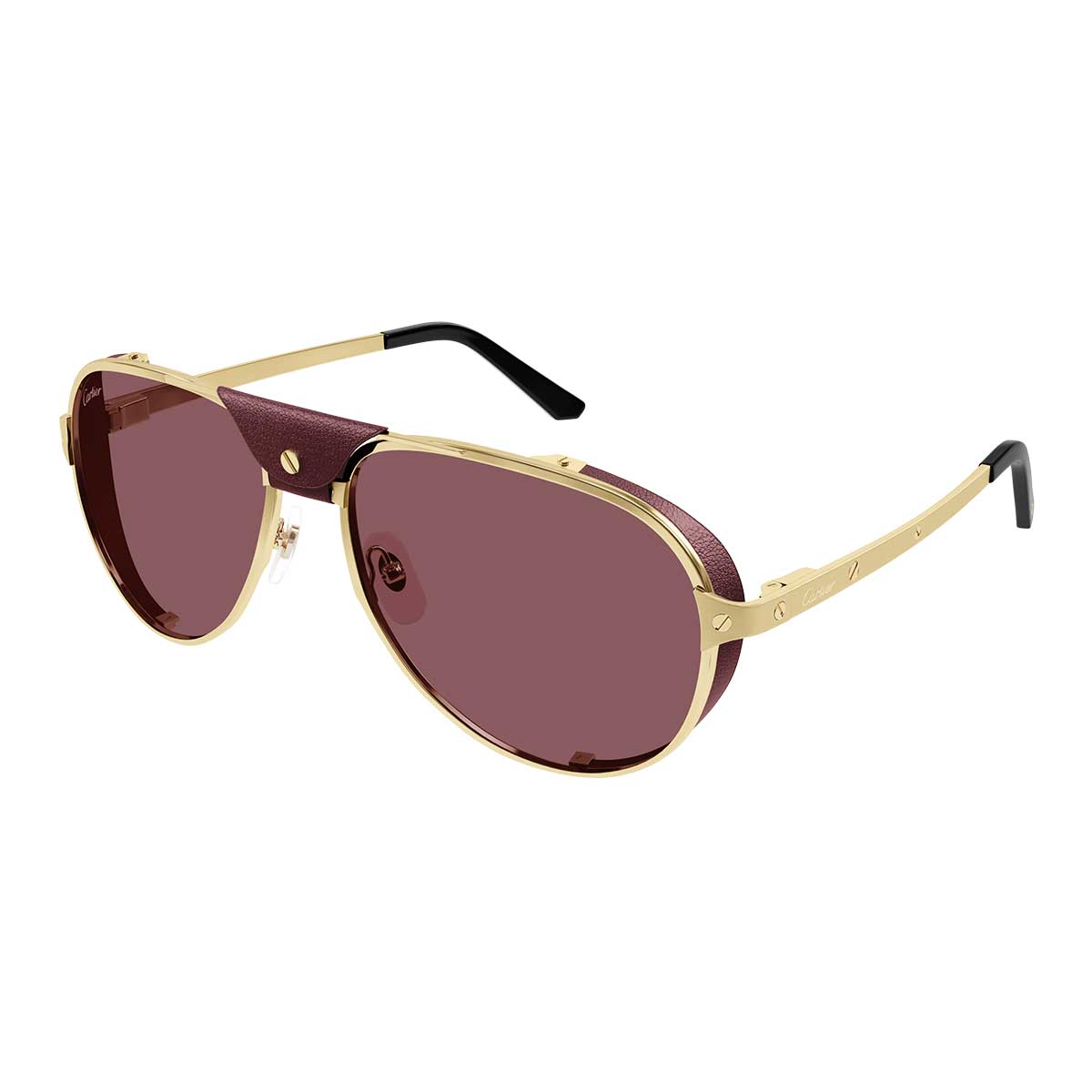 Cartier Occhiali da Sole CT0296S 006 Oro/Rosso Uomo Polarizzati