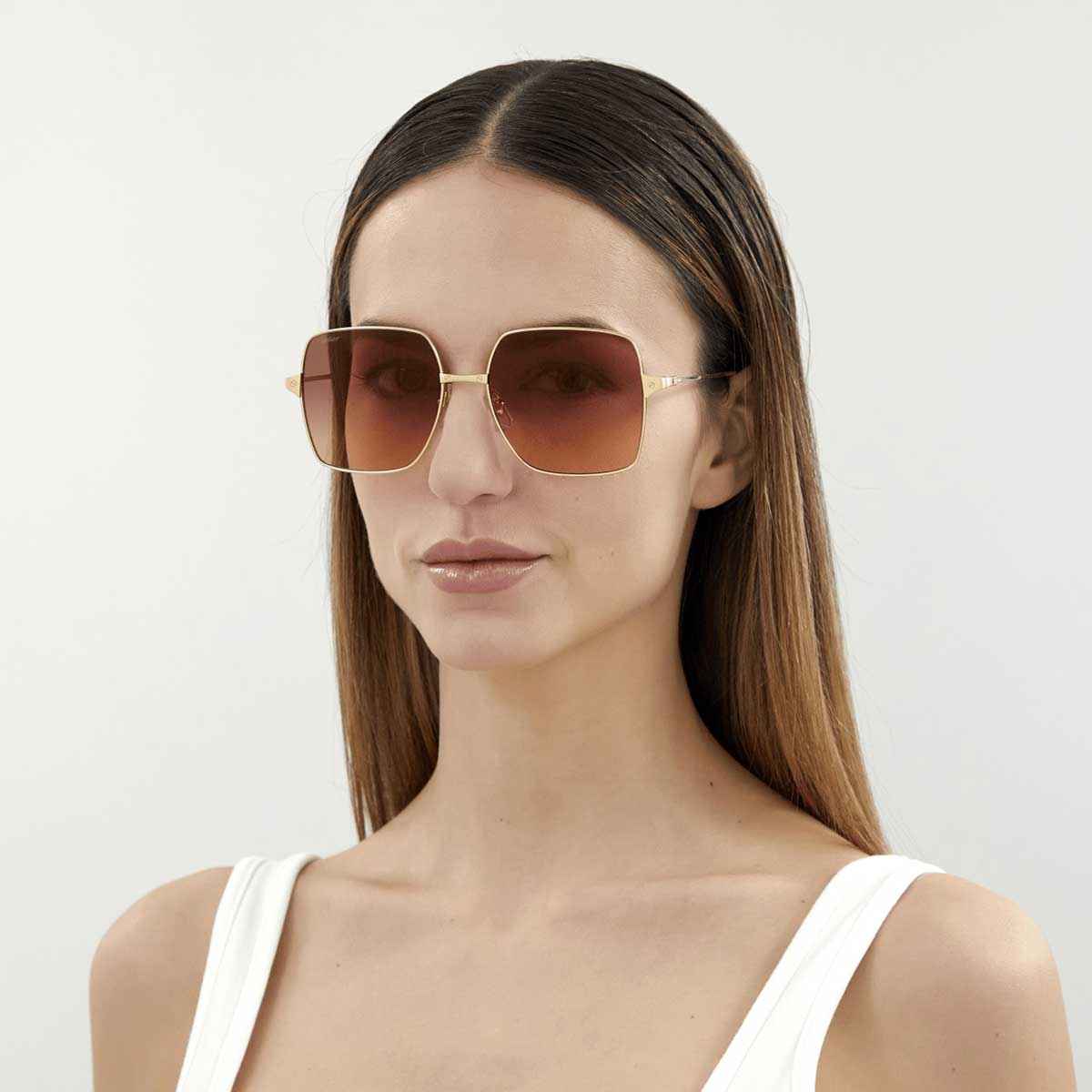 Cartier Occhiali da Sole CT0297S 003 Oro/Rosso Donna