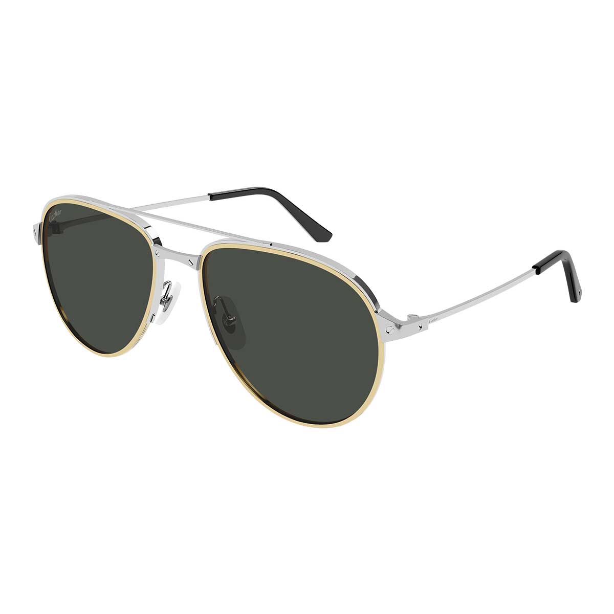 Cartier Occhiali da Sole CT0325S 005 Argento/Grigio Uomo Polarizzati 2