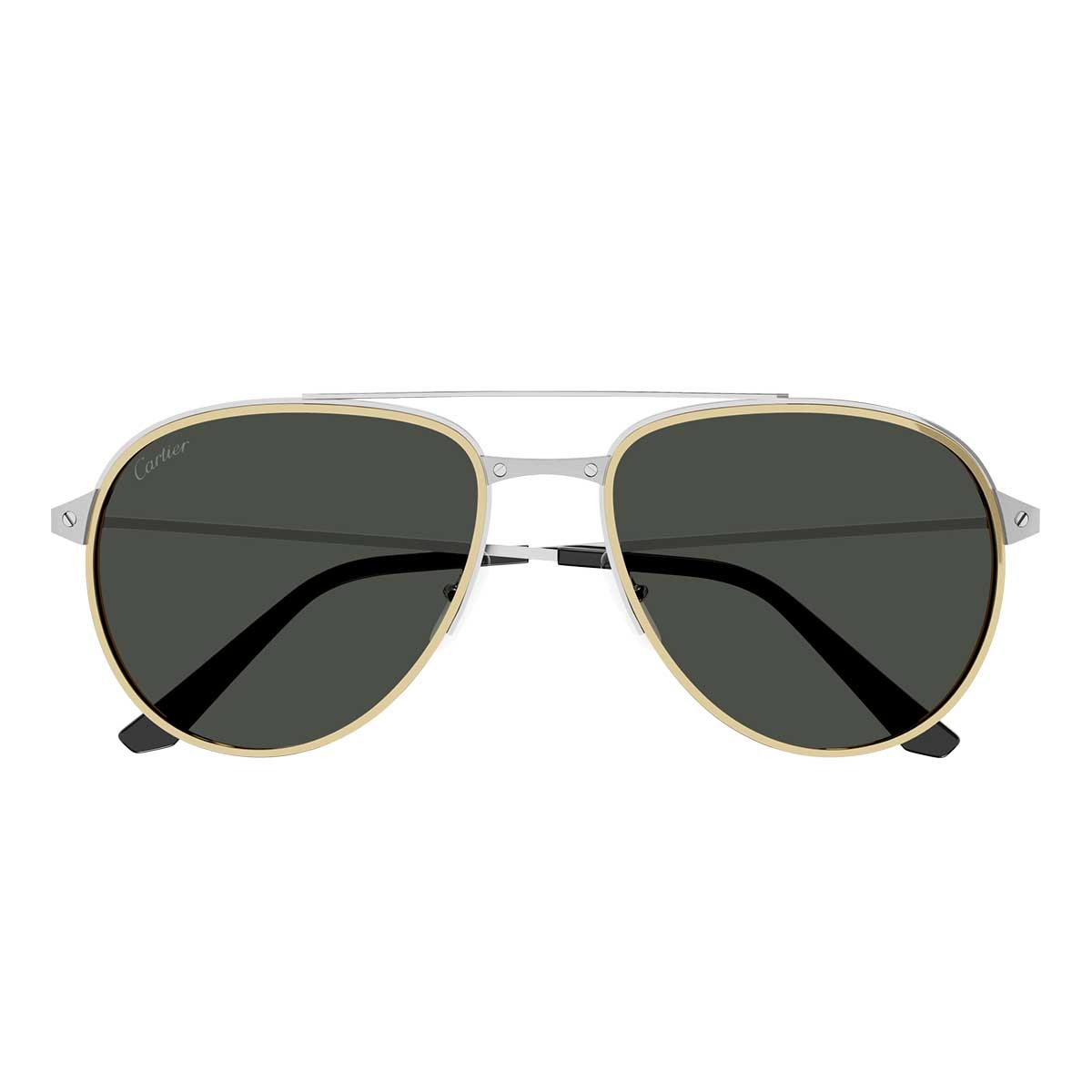 Cartier Occhiali da Sole CT0325S 005 Argento/Grigio Uomo Polarizzati