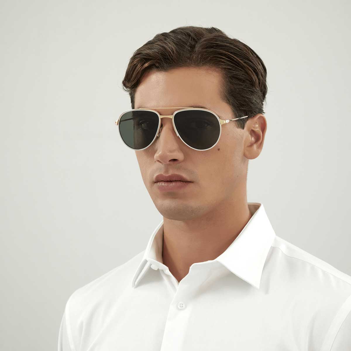Cartier Occhiali da Sole CT0325S 006 Oro/Verde Uomo Polarizzati 4
