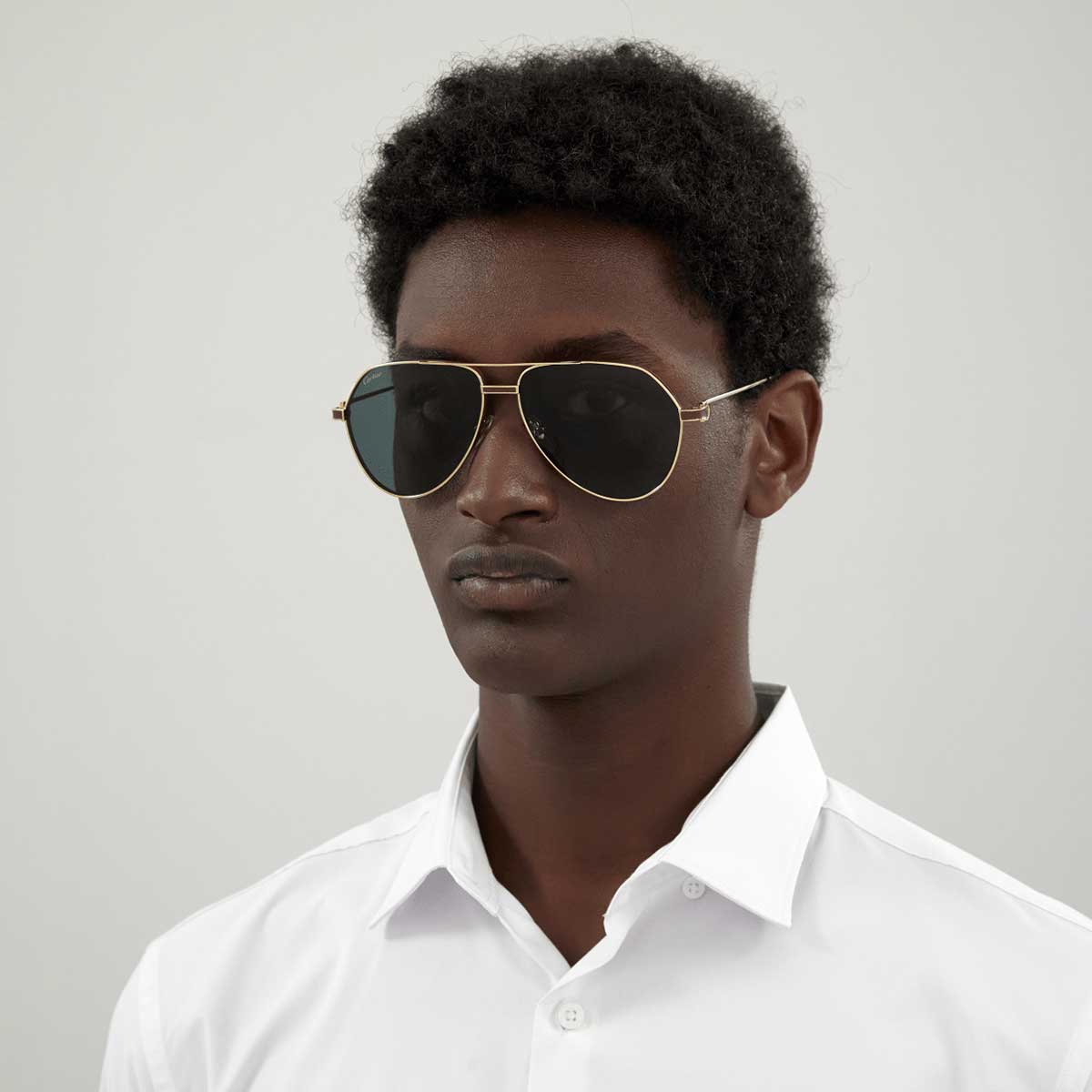 Cartier Occhiali da Sole CT0334S 002 Oro/Verde Uomo 4
