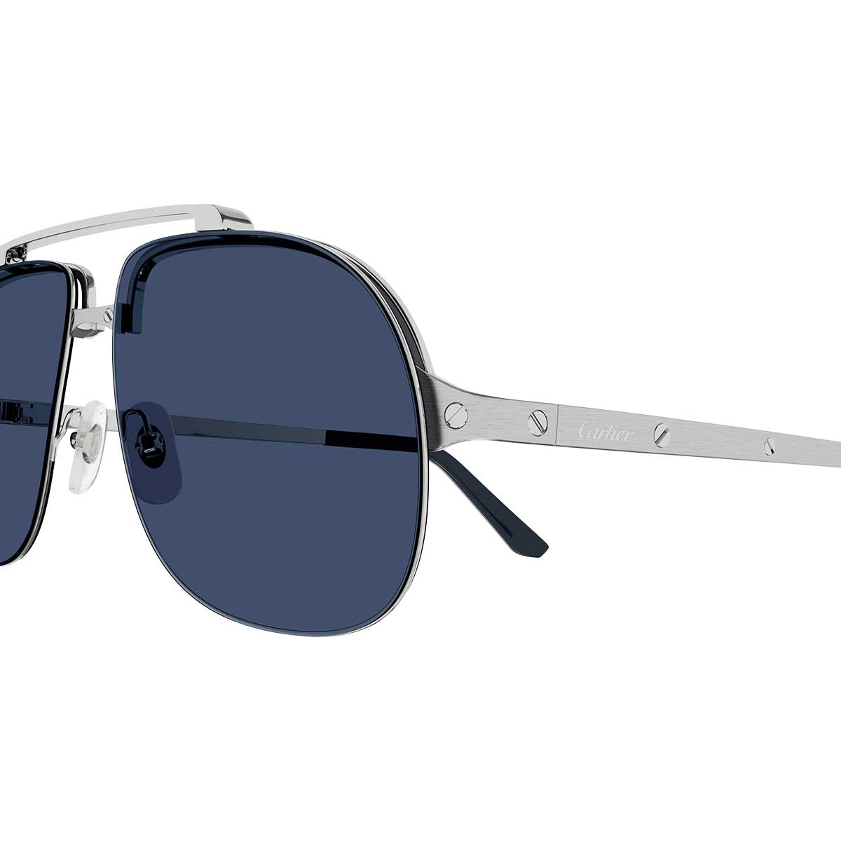 Cartier Occhiali da Sole CT0353S 003 Argento/Azzurro Uomo 3