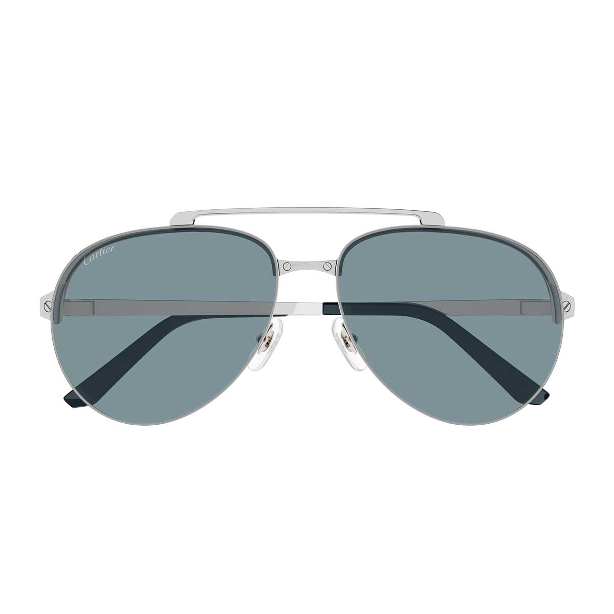 Cartier Occhiali da Sole CT0354S 003 Argento/Blu Uomo