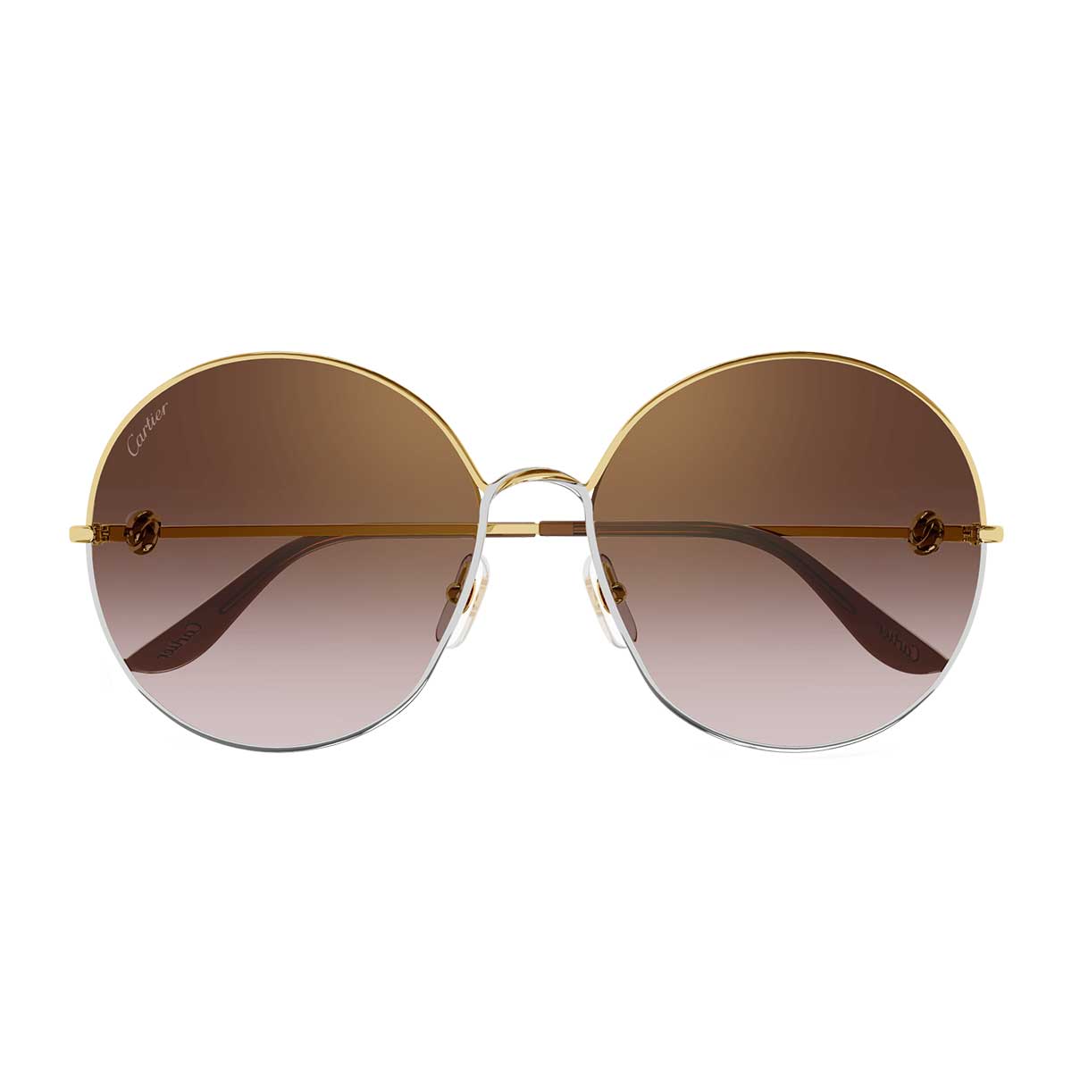 Cartier Occhiali da Sole CT0360S 002 Oro/Marrone Donna