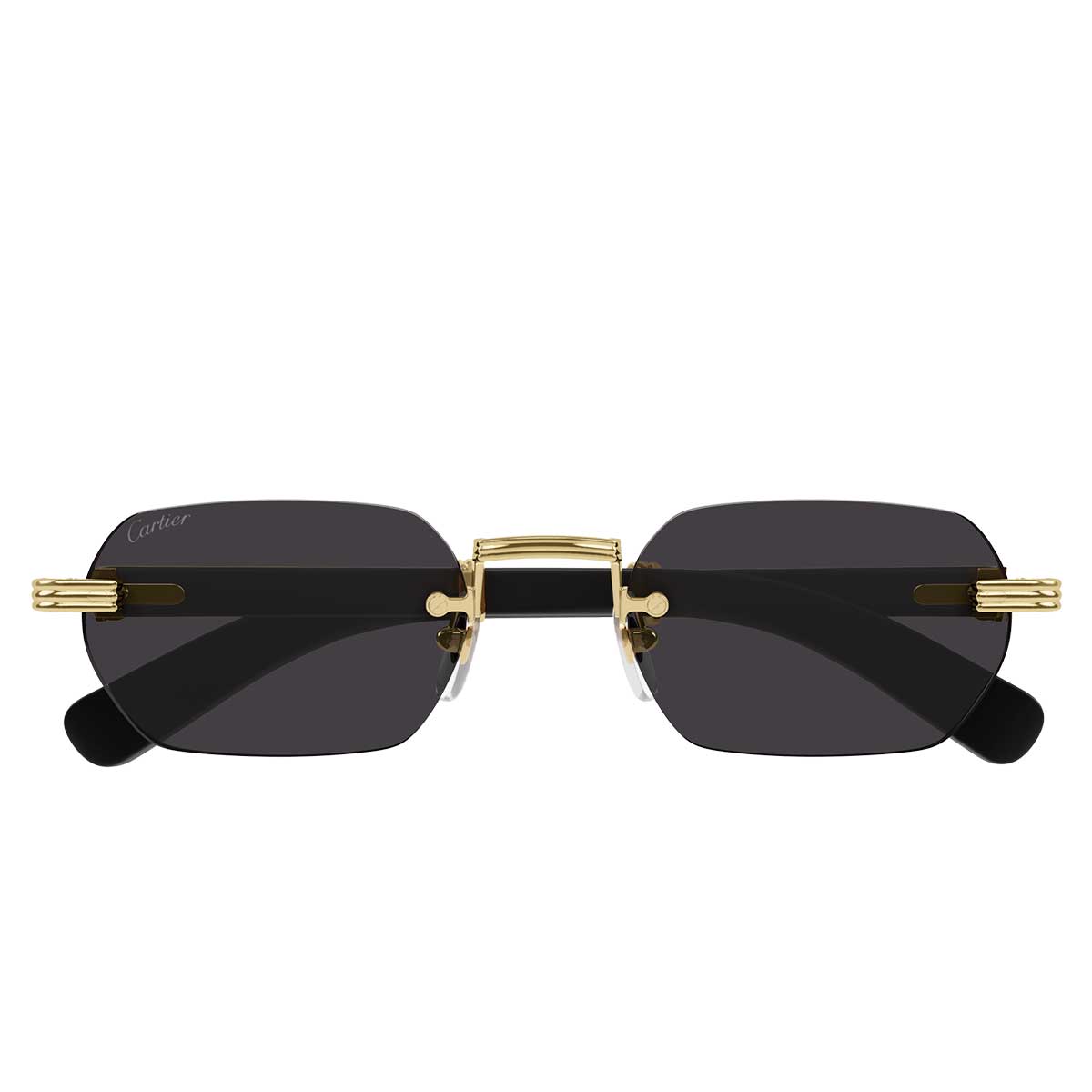 Cartier Occhiali da Sole CT0362S 001 OroNero/Grigio Uomo