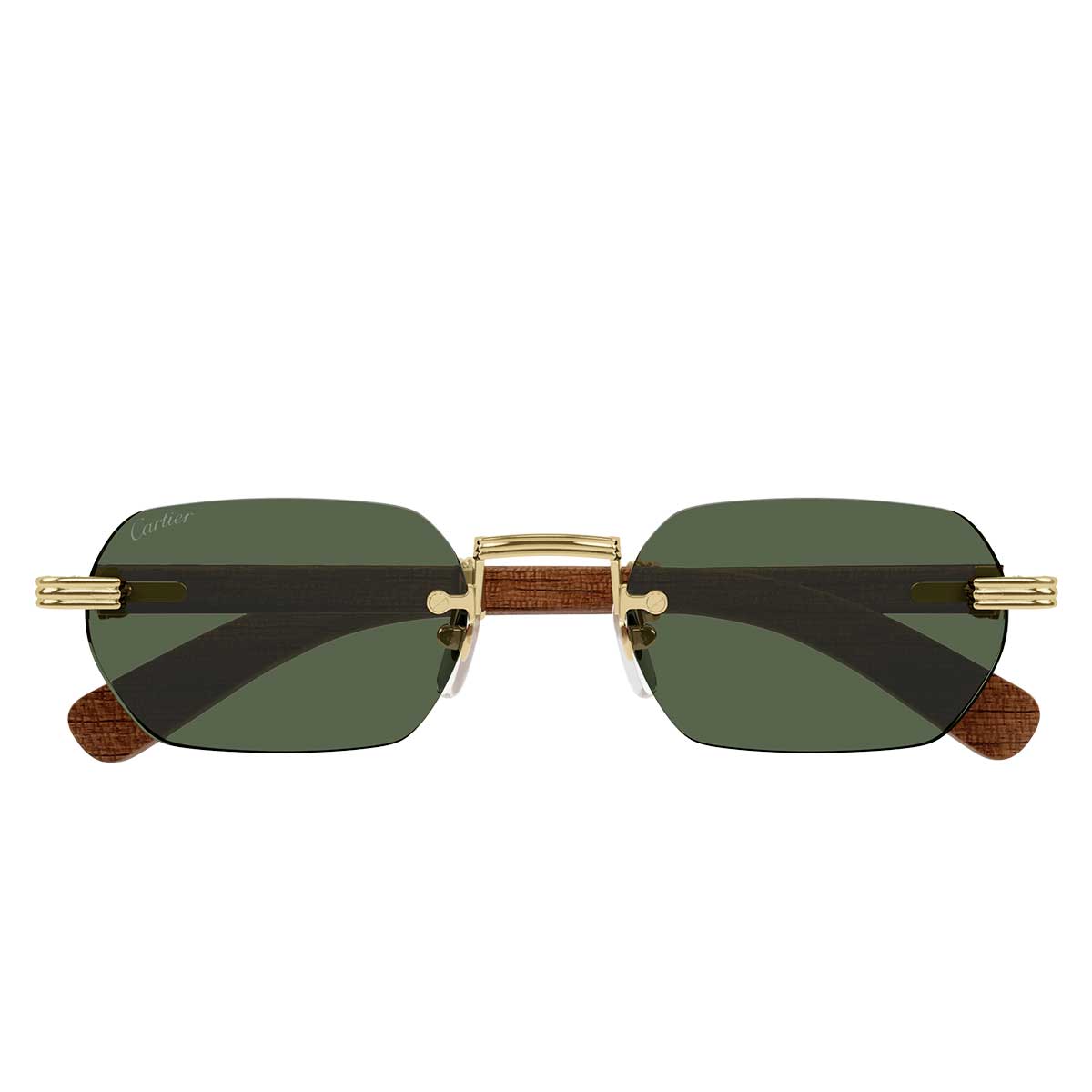 Cartier Occhiali da Sole CT0362S 002 OroMarrone/Verde Uomo