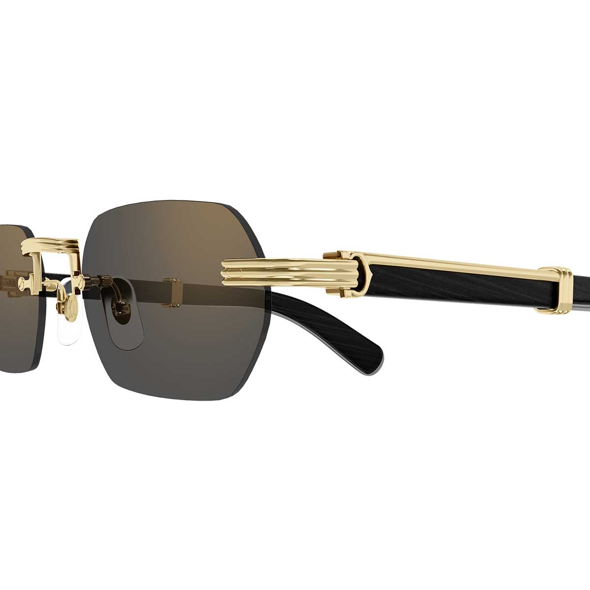Cartier Occhiali da Sole CT0362S 007 OroNero/Grigio Uomo 3