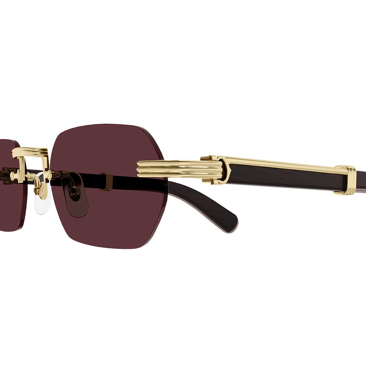Cartier Occhiali da Sole CT0362S 008 OroBurgundy/Rosso Uomo 3