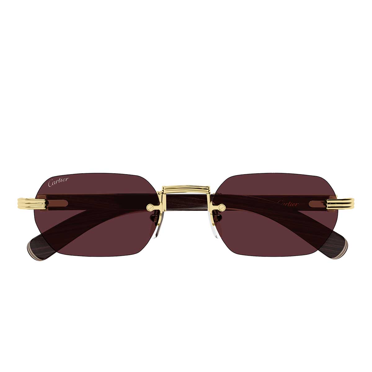 Cartier Occhiali da Sole CT0362S 008 OroBurgundy/Rosso Uomo