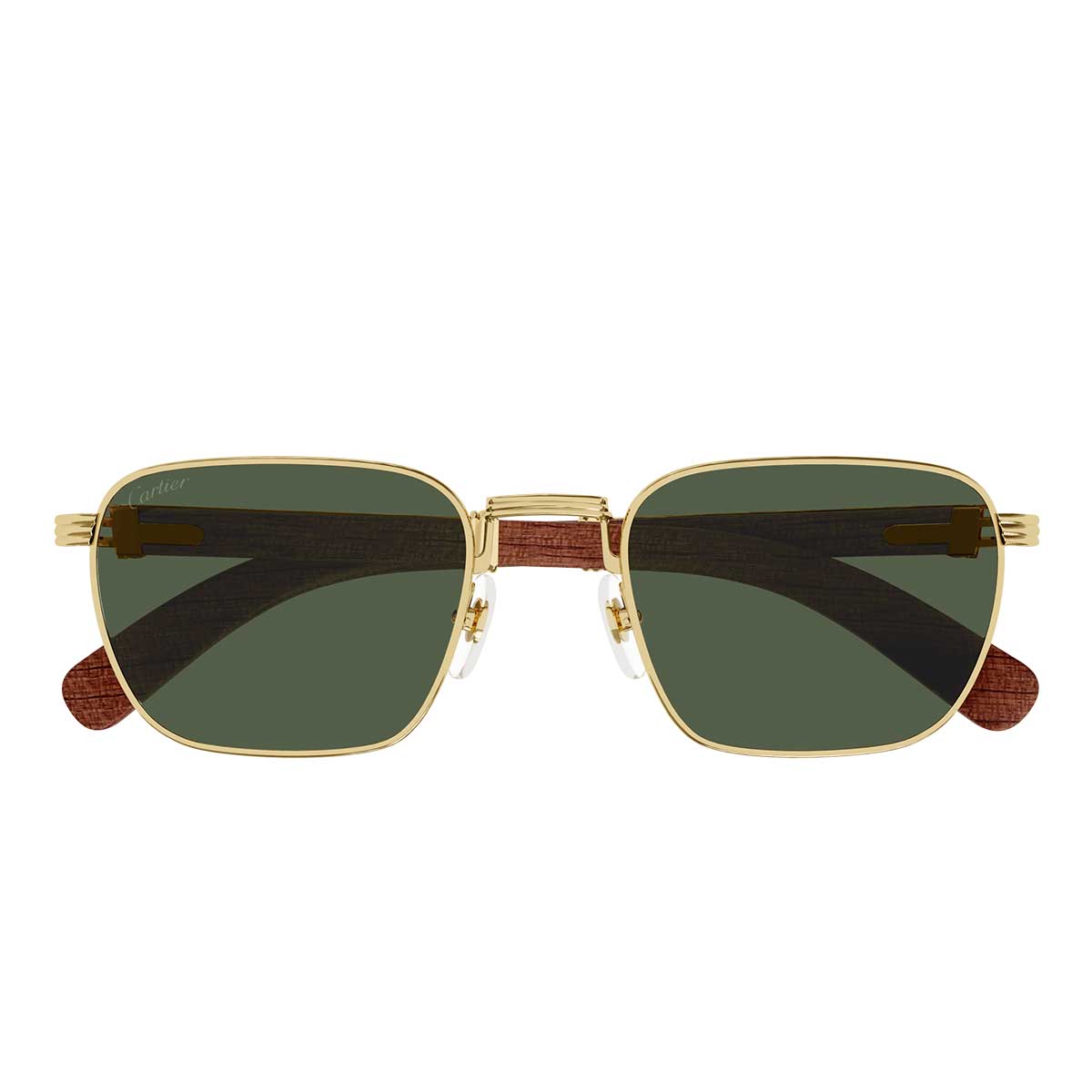 Cartier Occhiali da Sole CT0363S 002 OroMarrone/Verde Uomo
