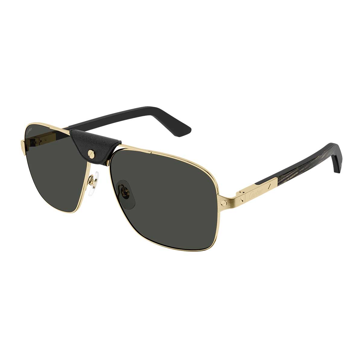 Cartier Occhiali da Sole CT0389S 001 OroNero/Grigio Uomo Polarizzati 2