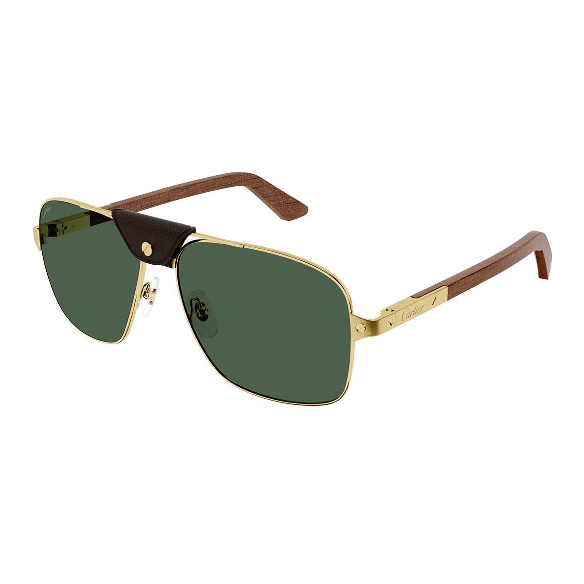 Cartier Occhiali da Sole CT0389S 002 OroMarrone/Verde Uomo Polarizzati 2