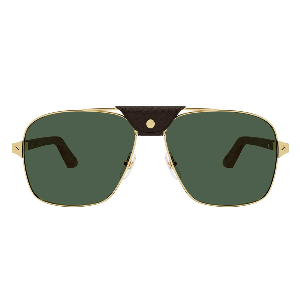 Cartier Occhiali da Sole CT0389S 002 OroMarrone/Verde Uomo Polarizzati 4