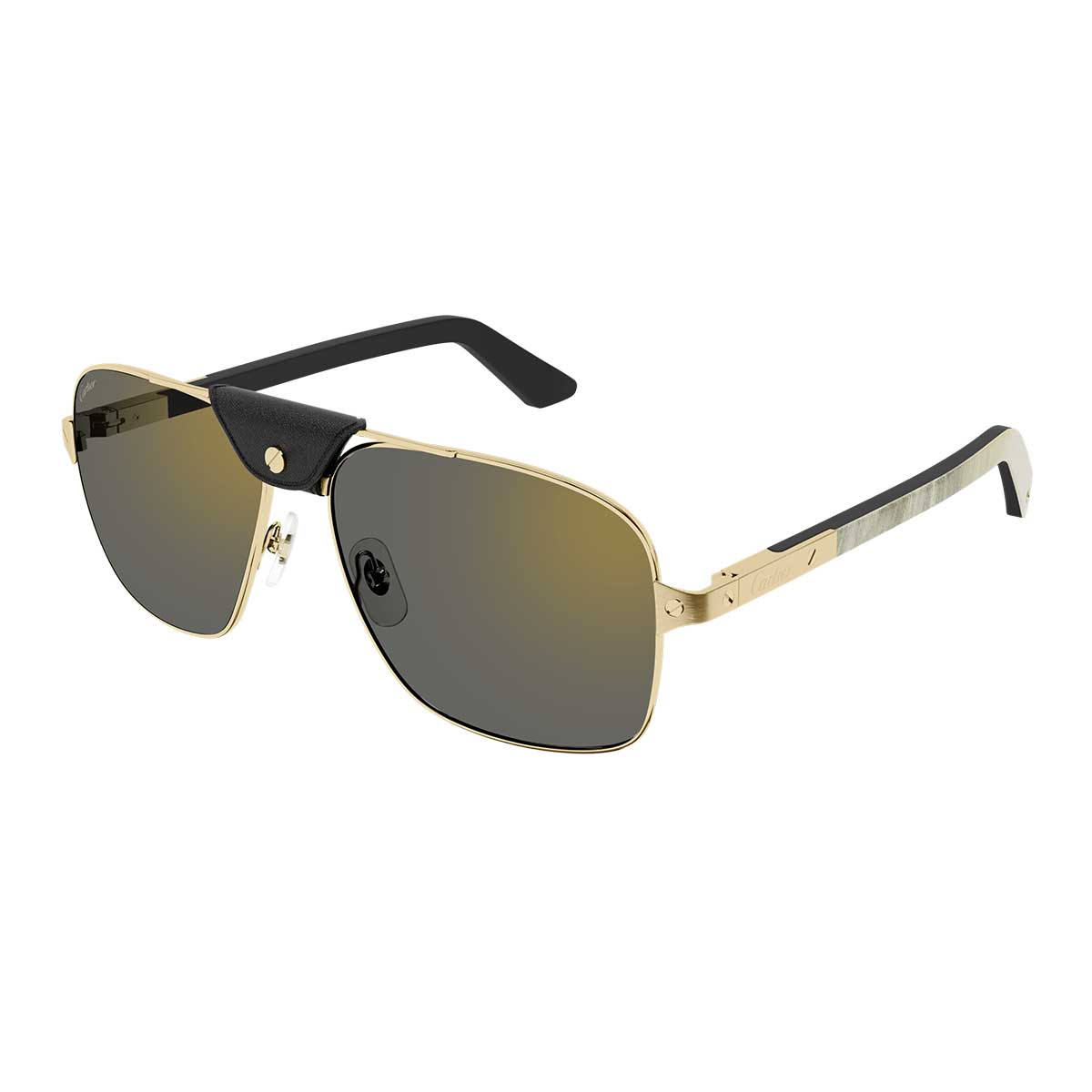 Cartier Occhiali da Sole CT0389S 003 OroBianco/Grigio Uomo Polarizzati 2