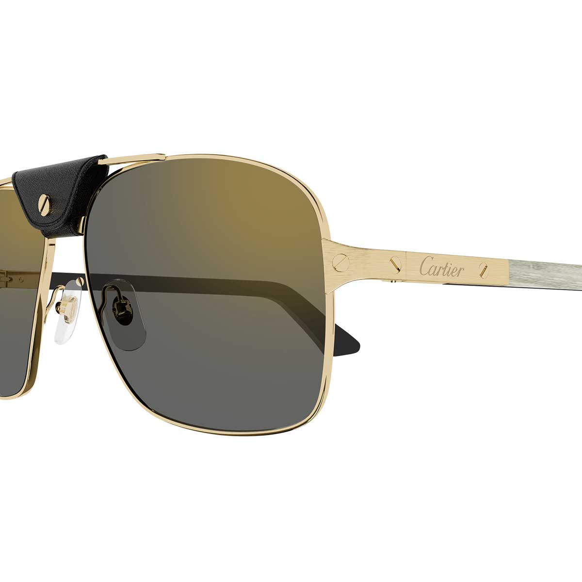 Cartier Occhiali da Sole CT0389S 003 OroBianco/Grigio Uomo Polarizzati 3