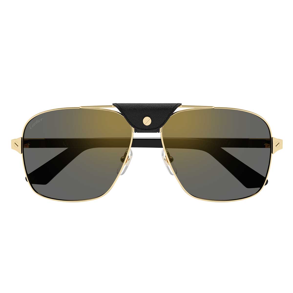 Cartier Occhiali da Sole CT0389S 003 OroBianco/Grigio Uomo Polarizzati