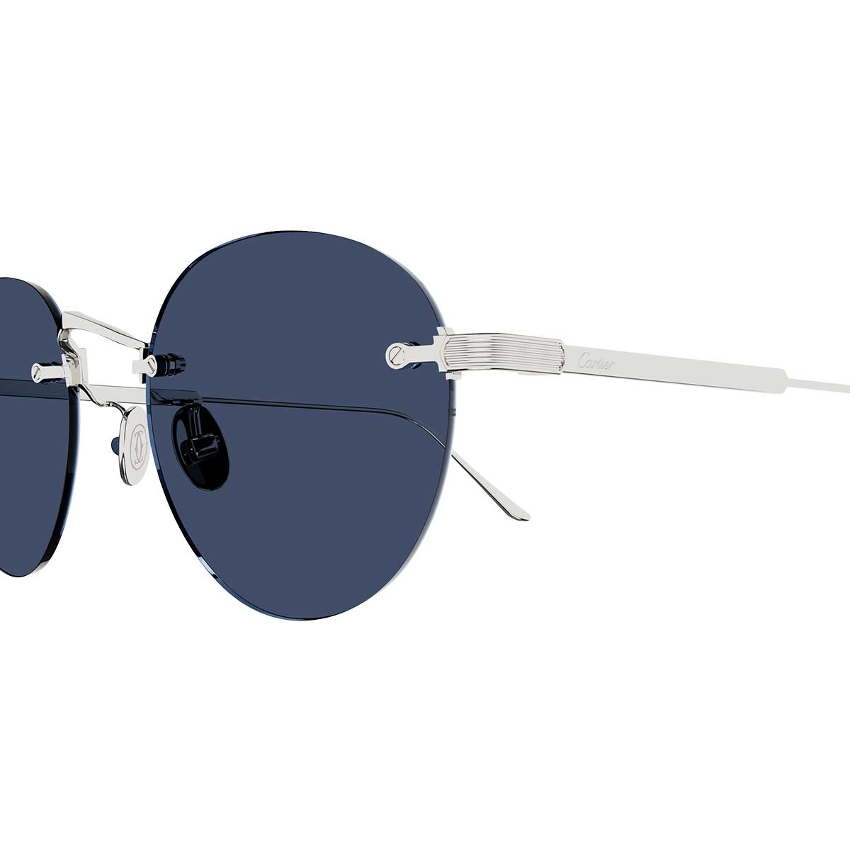 Cartier Occhiali da Sole CT0393S 001 Argento/Azzurro Uomo 3