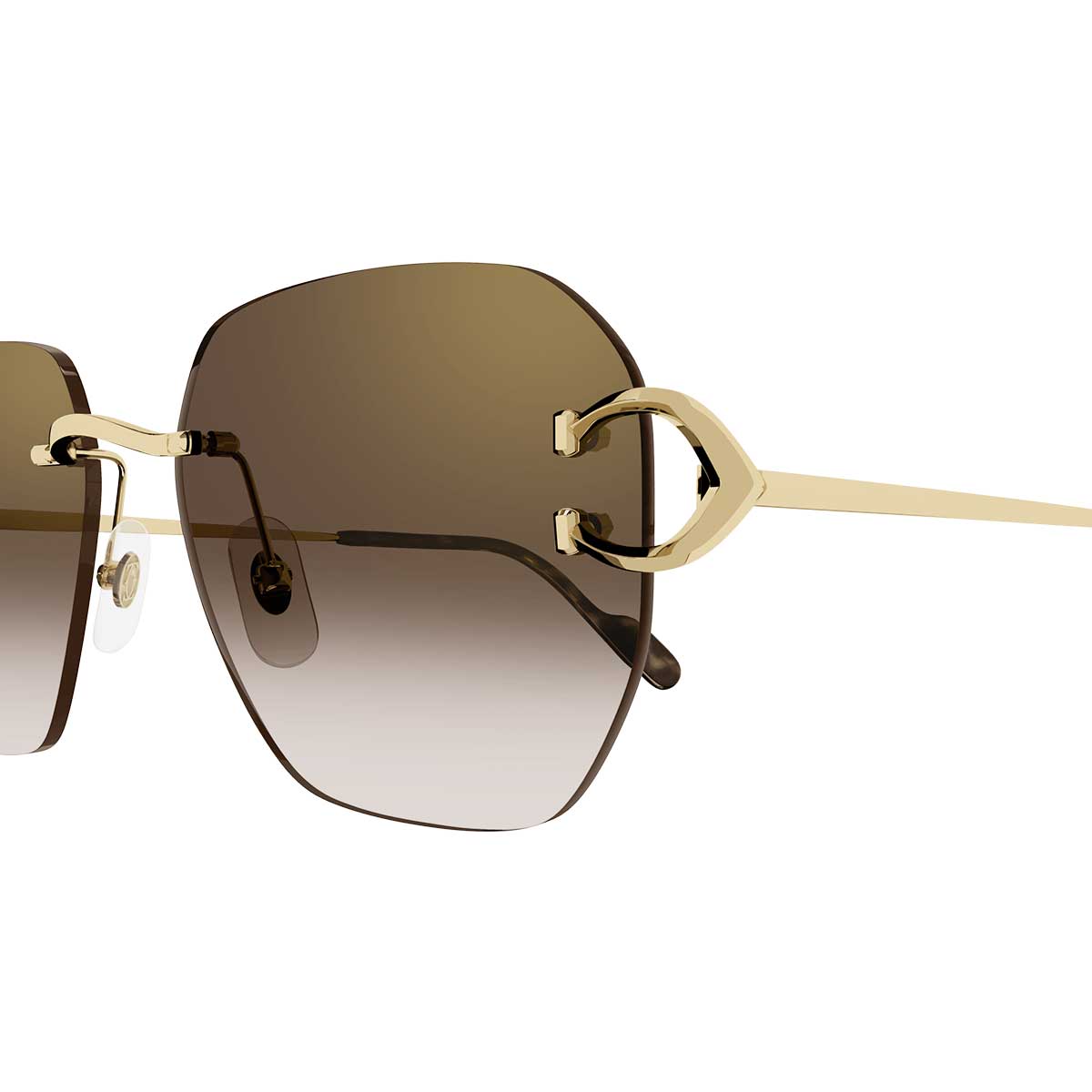 Cartier Occhiali da Sole CT0394S 002 Oro/Marrone Unisex 3