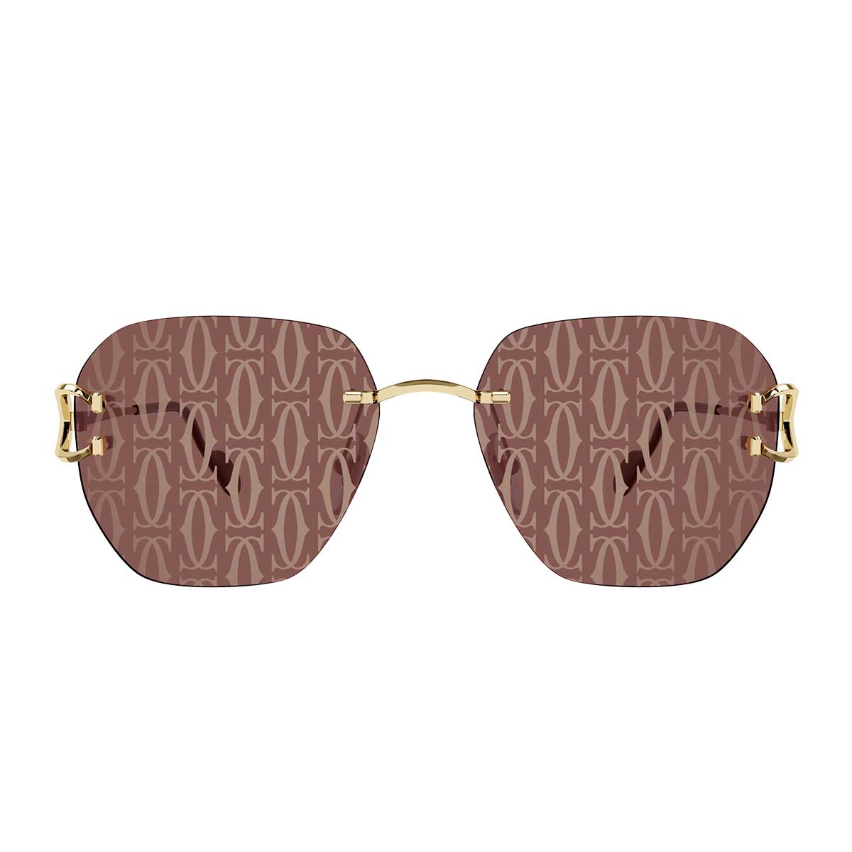 Cartier Occhiali da Sole CT0394S 003 Oro/Rosso Unisex 4
