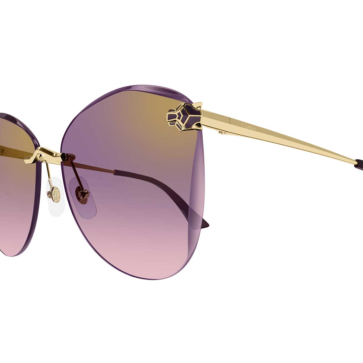 Cartier Occhiali da Sole CT0398S 003 Oro/Viola Donna 3