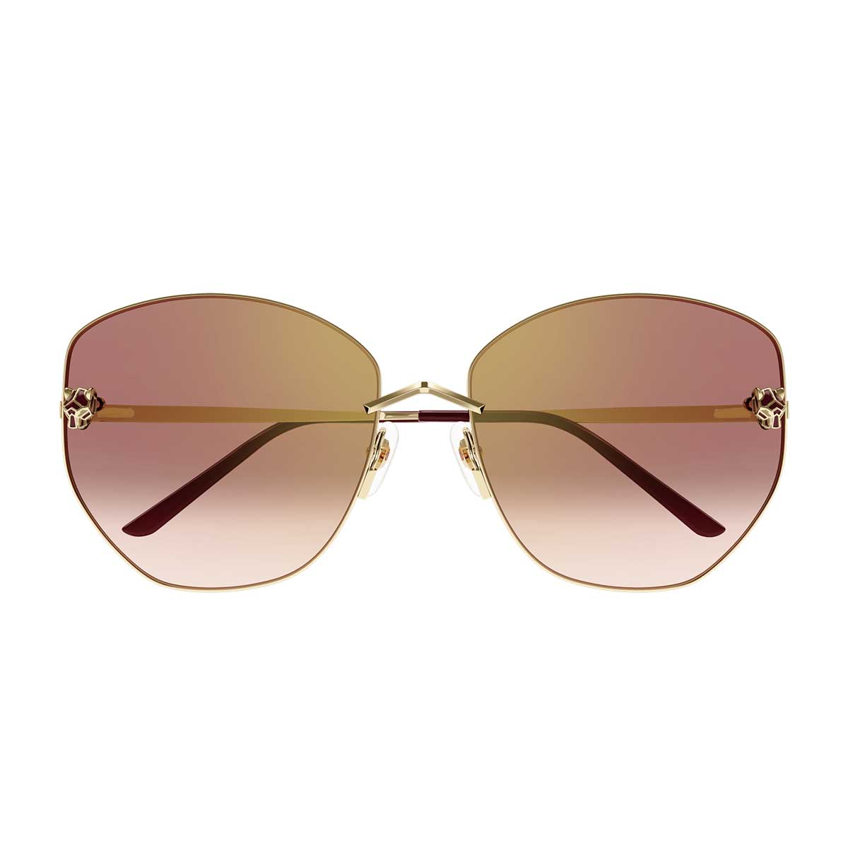 Cartier Occhiali da Sole CT0400S 003 Oro/Rosso Donna
