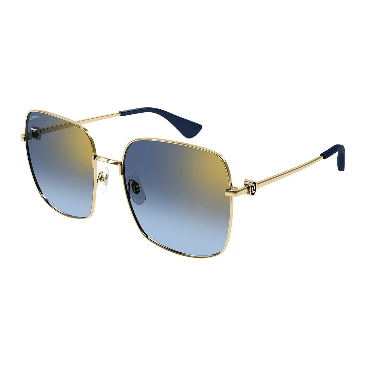 Cartier Occhiali da Sole CT0401S 005 Oro/Blu Donna 2