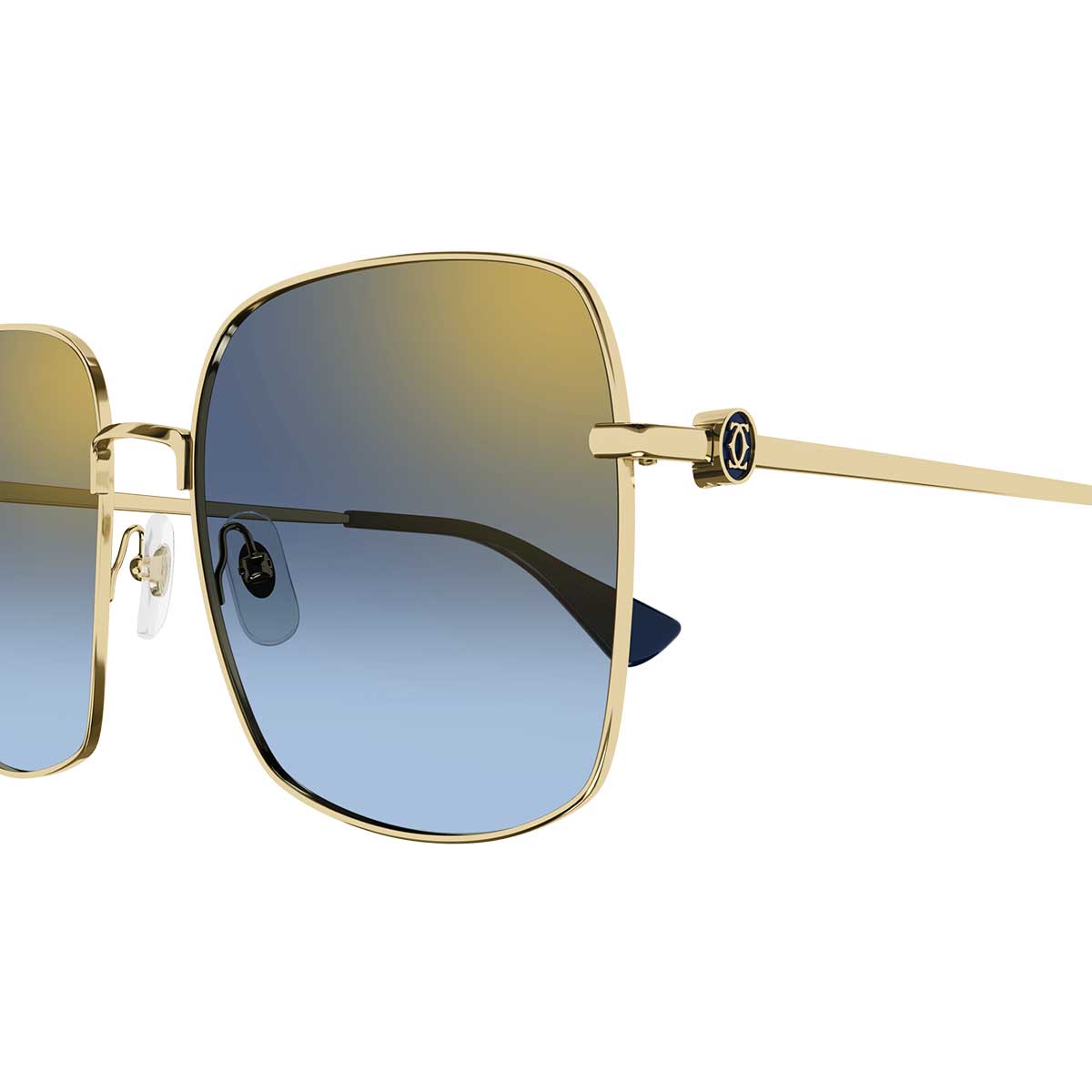 Cartier Occhiali da Sole CT0401S 005 Oro/Blu Donna 3