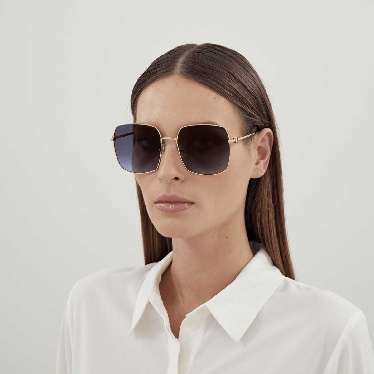 Cartier Occhiali da Sole CT0401S 005 Oro/Blu Donna 4