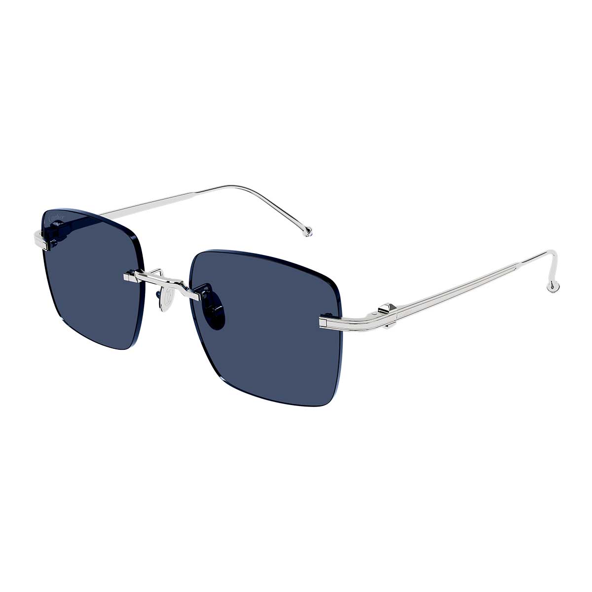 Cartier Occhiali da Sole CT0403S 001 Argento/Blu Uomo