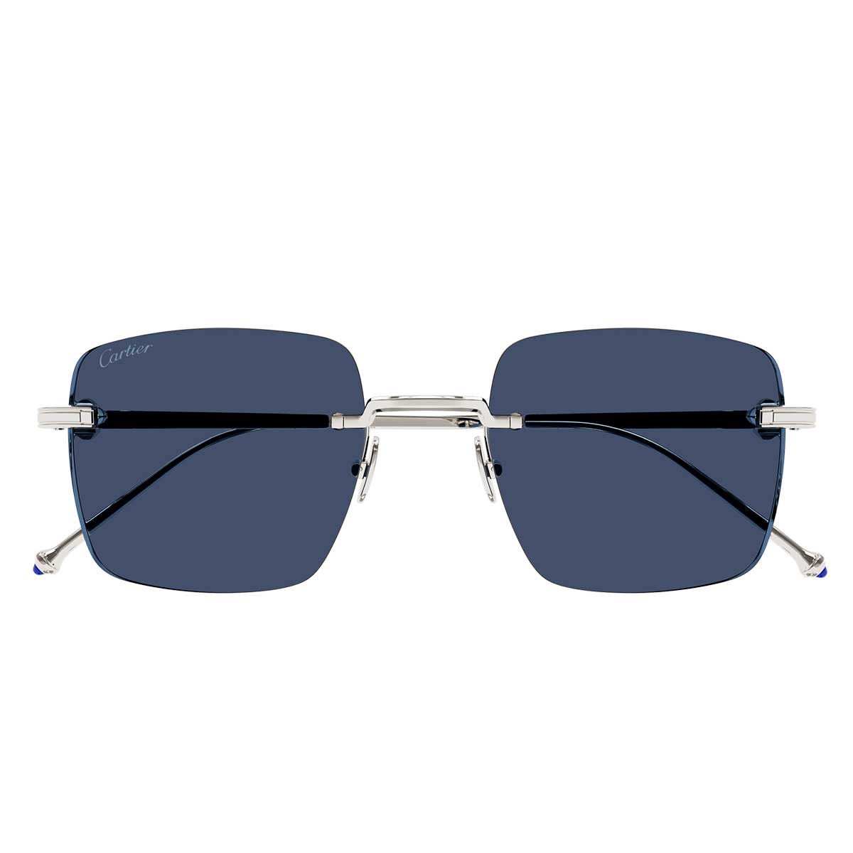 Cartier Occhiali da Sole CT0403S 001 Argento/Blu Uomo
