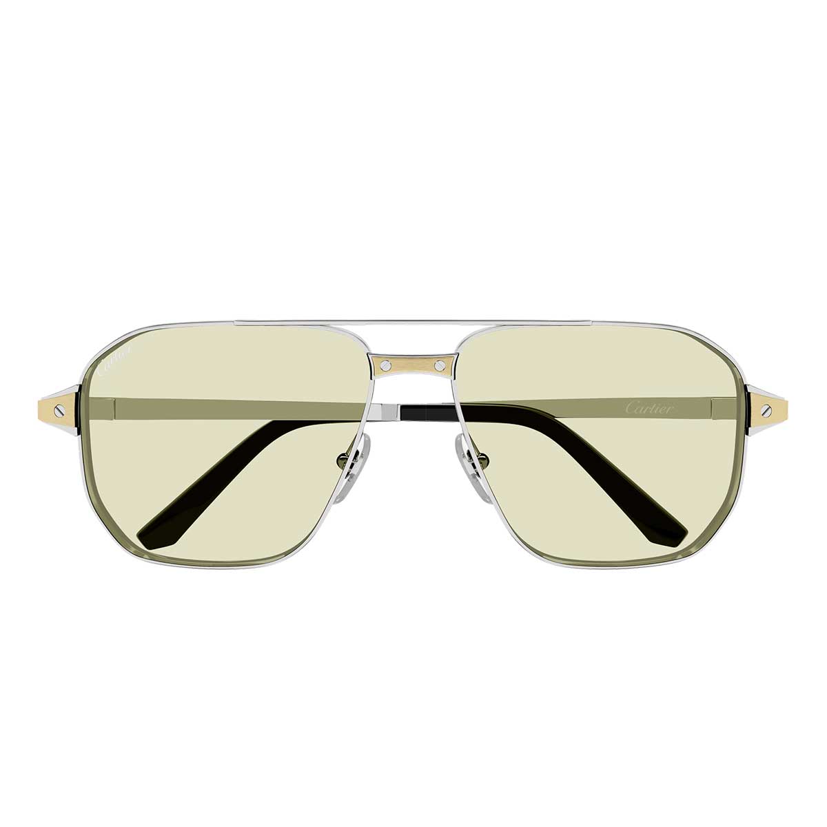 Cartier Occhiali da Sole CT0424S 005 Argento/Giallo Uomo Fotocromatici