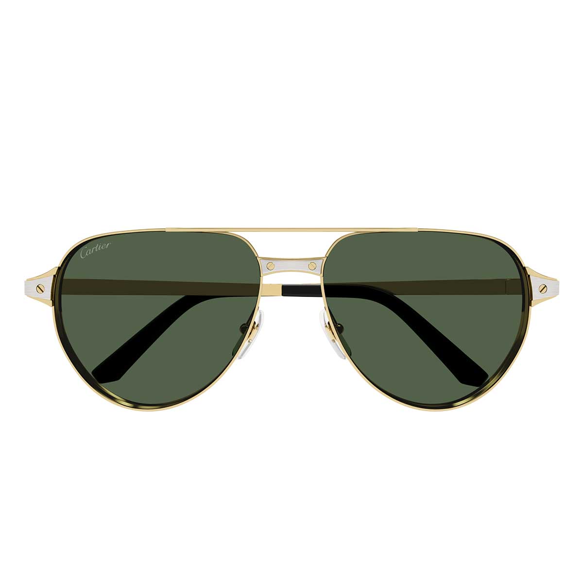 Cartier Occhiali da Sole CT0425S 002 Oro/Verde Uomo Polarizzati